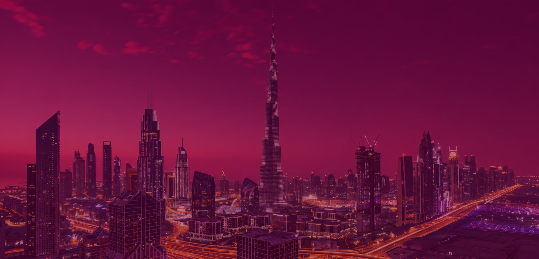 Luxury residential towers at dusk